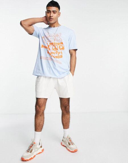 Smiley T-shirt In Light Blue – Image 4