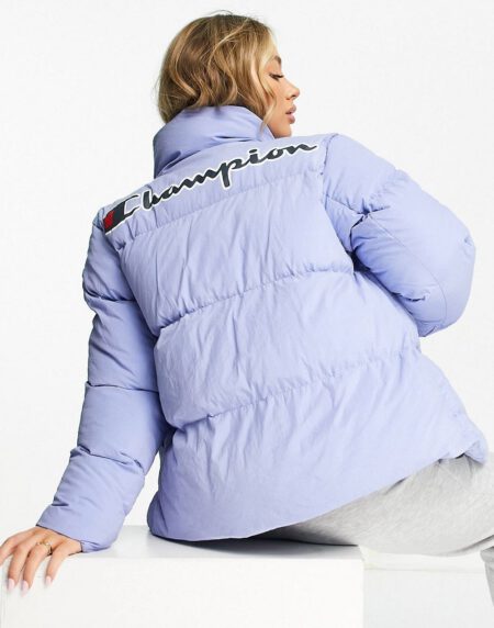 Small Logo Puffer Jacket In Blue – Image 5