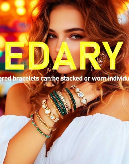 Edary Lot de 6 bracelets boho Étoiles et lune en cristal et pierres précieuses bracelet Doré perles fait à la main chaîne pour femmes et fille – Image 7