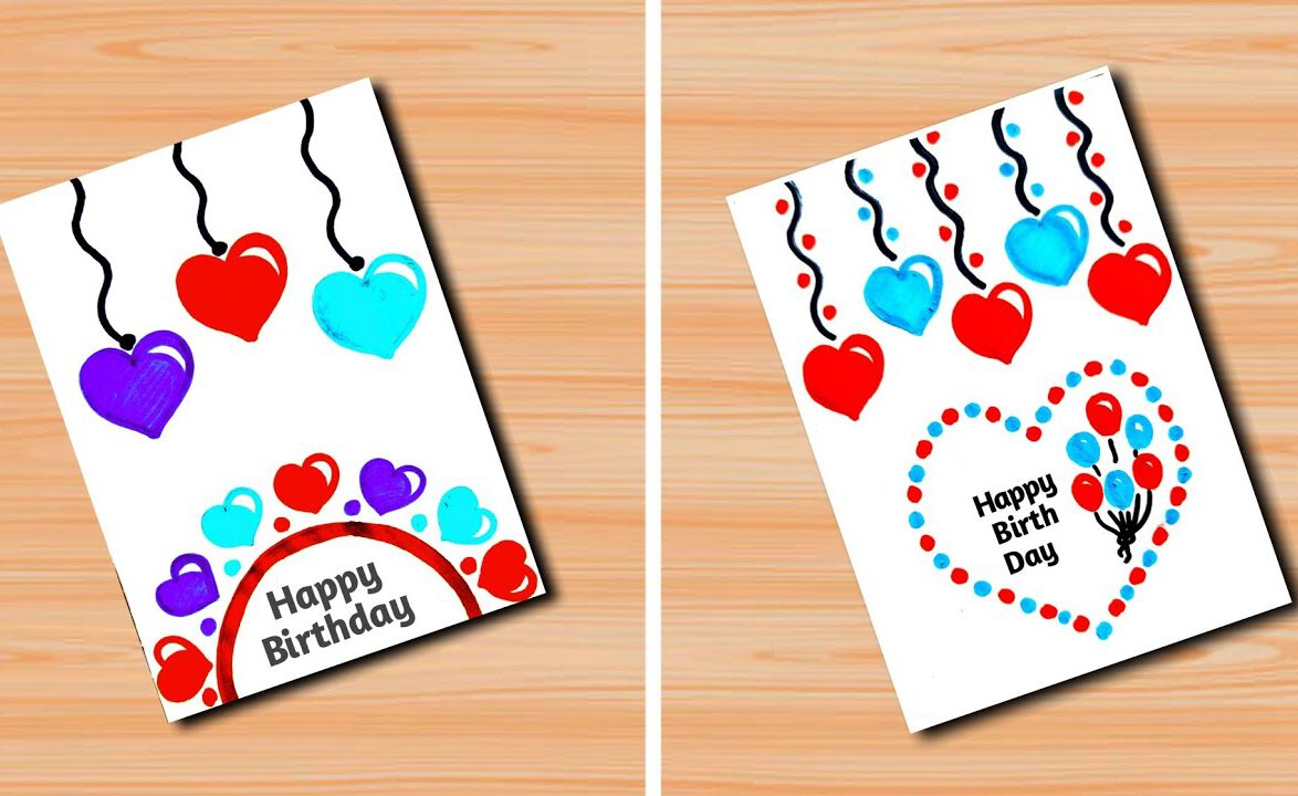 Carte de joyeux anniversaire bricolage / salutation anniversaire facile ...