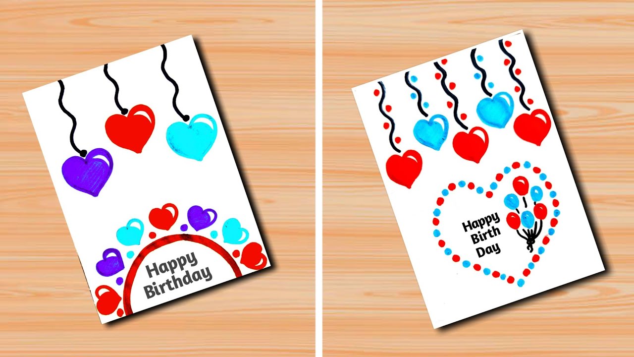 Carte de joyeux anniversaire bricolage / salutation anniversaire facile ...