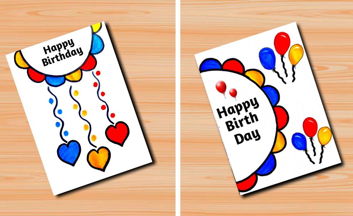 Carte de joyeux anniversaire de bricolage / carte d'anniversaire à la main ...