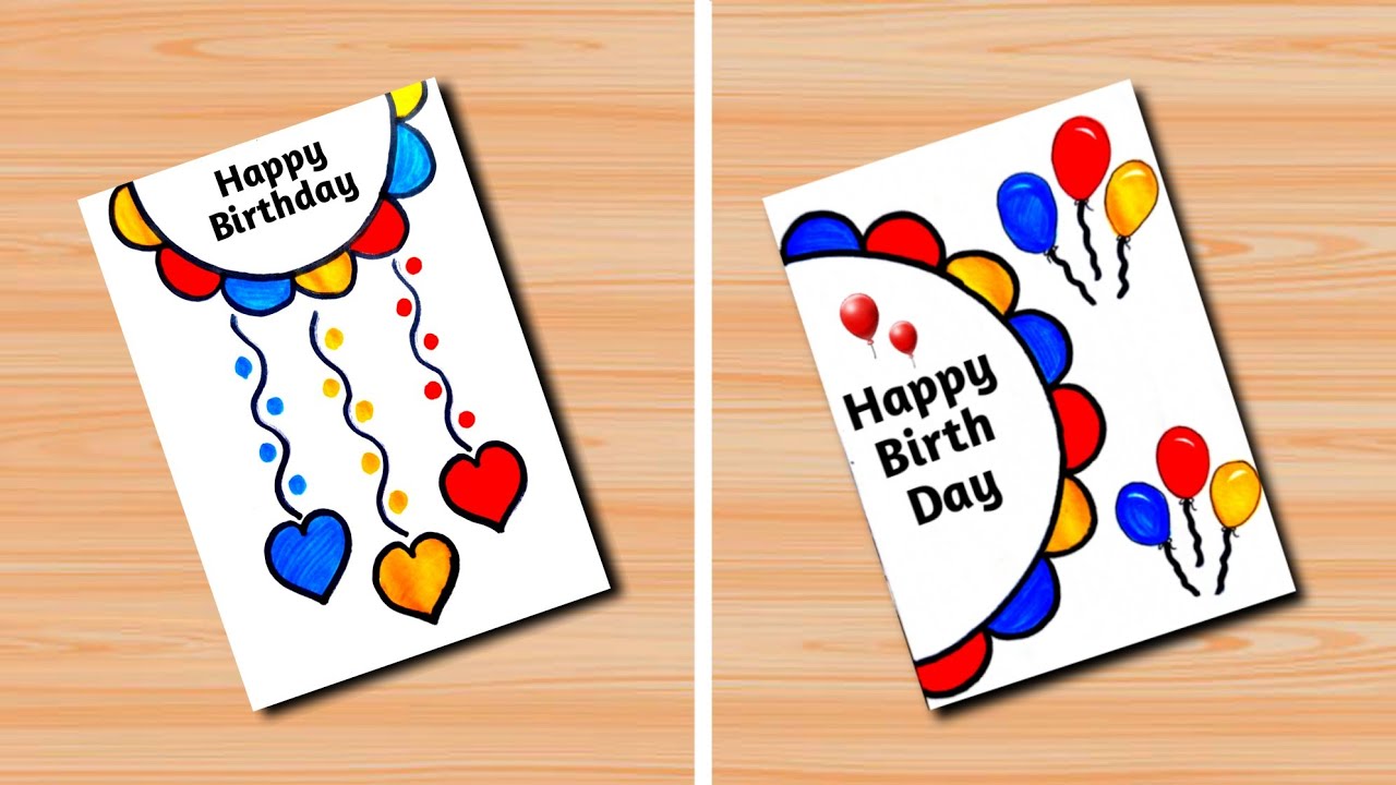 Carte de joyeux anniversaire de bricolage / carte d'anniversaire à la main ...