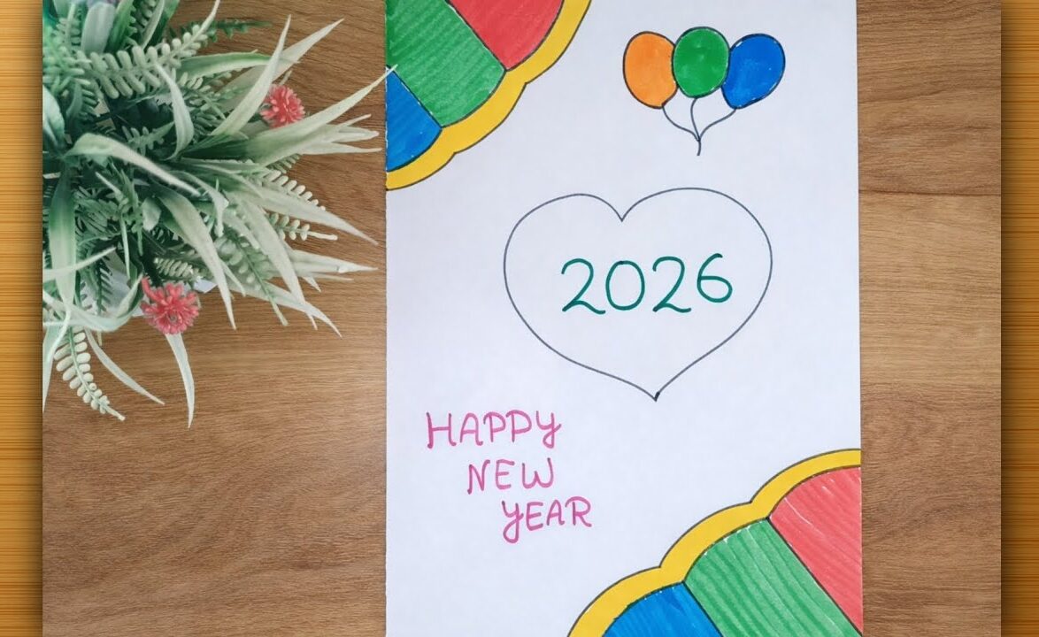 Carte de voeux DIY de bonne année 2026 | Fait à la main...