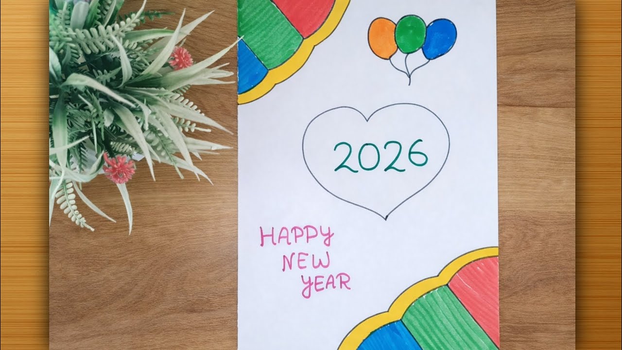 Carte de voeux DIY de bonne année 2026 | Fait à la main...